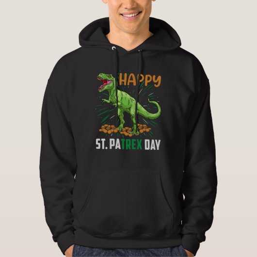 Dino St Patricks Tag Hungerfestungen Kinder Kleink Hoodie (Vorderseite)