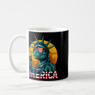 Dino Statue Of Liberty 4. Juli Trex Jungen Ameri Kaffeetasse