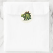 Dino Stegosaurus - Dino Kammli Friends Runder Aufkleber (Tasche)