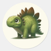 Dino Stegosaurus - Dino Kammli Friends Runder Aufkleber (Vorderseite)