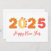 Dino Stil einfach glückliche neue Jahre Karten 202 (Vorne/Hinten)