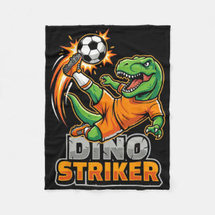 Dino Striker T-Rex Fußball Kick Lustiger Dinosauri Fleecedecke