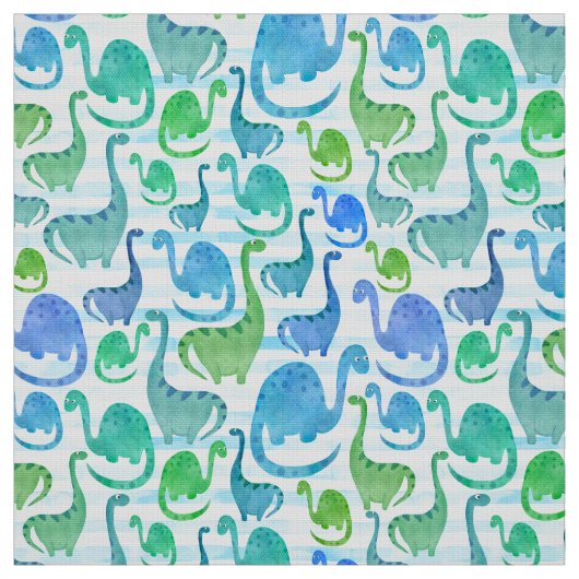 Dino Stripe Wasserfarbe Dinosaurier Adorable Stoff (Muster)