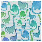 Dino Stripe Wasserfarbe Dinosaurier Adorable Stoff (Nahaufnahme)
