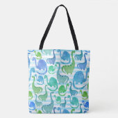 Dino Stripe Wasserfarbe Dinosaurier Adorable Tasche (Vorderseite)