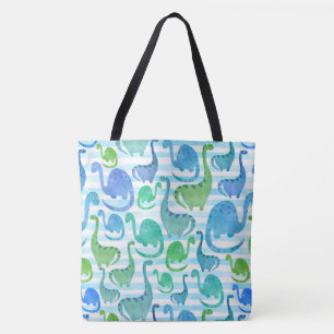 Dino Stripe Wasserfarbe Dinosaurier Adorable Tasche