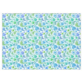 Dino Stripe Wasserfarbe Dinosaurier Adorable Tischdecke (Vorderseite (Horizontal))