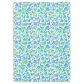 Dino Stripe Wasserfarbe Dinosaurier Adorable Tischdecke (Vorderseite)