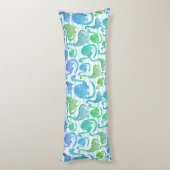 Dino Stripe Wasserfarbe Dinosaurier Personalisiert Seitenschläferkissen (Rückseite (Vertikal))