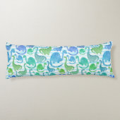 Dino Stripe Wasserfarbe Dinosaurier Personalisiert Seitenschläferkissen (Rückseite)