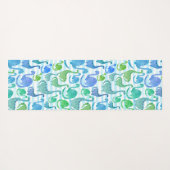 Dino Stripe Wasserfarbe Dinosaurier Personalisiert Yogamatte (Rückseite (Horizontal))