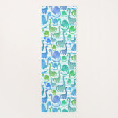 Dino Stripe Wasserfarbe Dinosaurier Personalisiert Yogamatte (Rückseite)