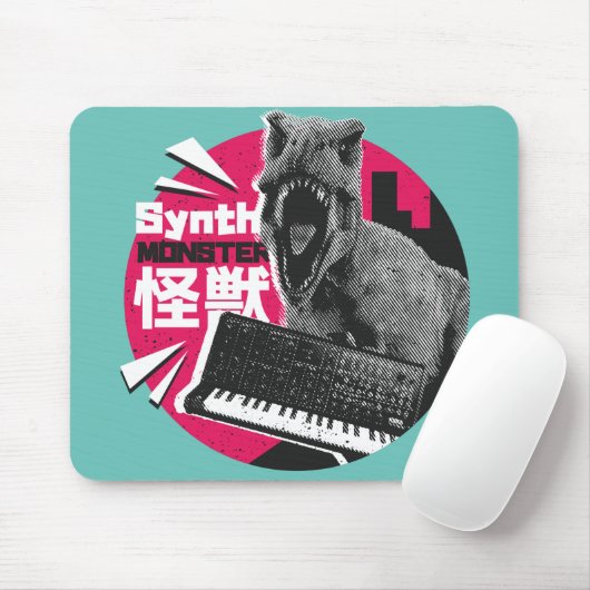 Dino Synth Musician Mousepad (Mit Mouse)