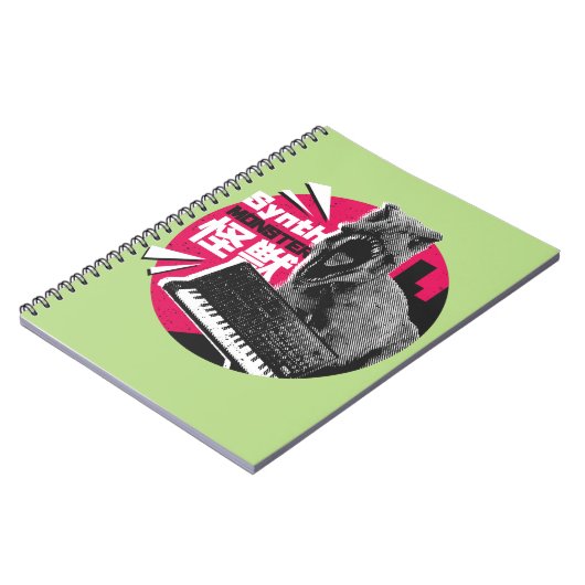 Dino Synth Musician Notizblock (Linke Seite)