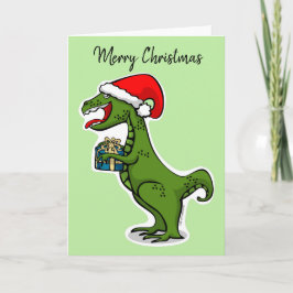 Dino T-rex Christmas Feiertagskarte