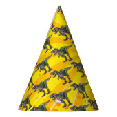 Dino T-Rex Dinosaur Funny Birthday Boy Yellow Partyhütchen (Links)