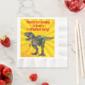 Dino T-Rex Dinosaur Funny Birthday Boy Yellow Serviette (Beispiel)