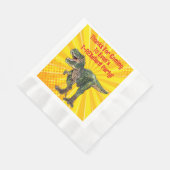 Dino T-Rex Dinosaur Funny Birthday Boy Yellow Serviette (Ecke)