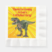 Dino T-Rex Dinosaur Funny Birthday Boy Yellow Serviette (Vorderseite)