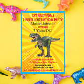 Dino T-Rex Dinosaur Funny Birthday Farbiger Spaß Einladung