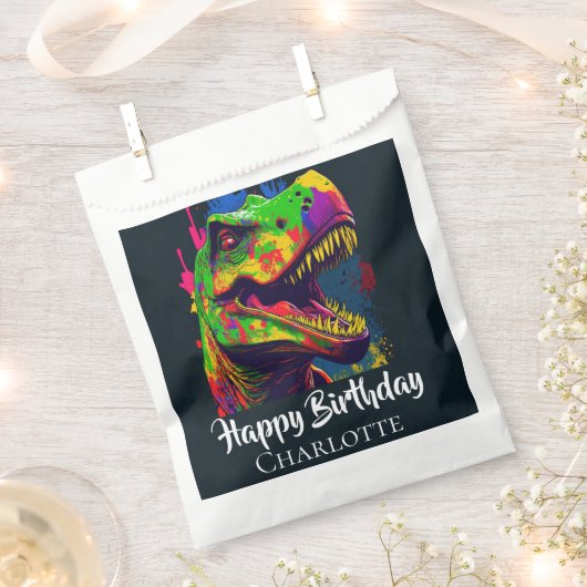 Dino T- Rex Geburtstag Geschenktütchen (Ausgeschnitten)