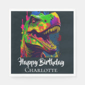 Dino T- Rex Geburtstag Serviette (Vorderseite)
