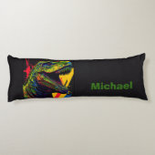 Dino T Rex Grünes Kissen (Rückseite)