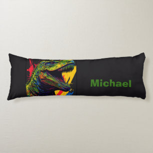 Dino T Rex Grünes Kissen