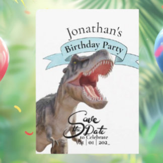 Dino T Rex, Happy Birthday Boy Einladung