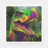 Dino T Rex Jungle Happy Serviette (Vorderseite)