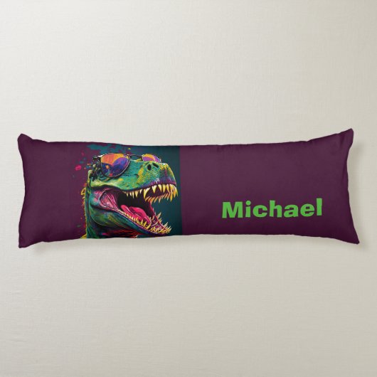 Dino T Rex niedlich prähistorisch Seitenschläferkissen (Rückseite)