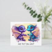 *~* Dino Tanz AP48 FOTO Einladender Drache Postkar Postkarte (Stehend Vorderseite)