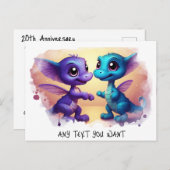 *~* Dino Tanz AP48 FOTO Einladender Drache Postkar Postkarte (Vorne/Hinten)