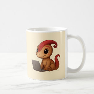 Dino-Tasse – Dino Kammli am Laptop Kaffeetasse
