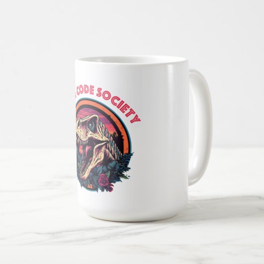 Dino-Tasse - Gesellschaft für den toten Code Kaffeetasse (VorderseiteRechts)