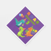 Dino-tastische 3-jährige Geburtstagsparty Serviette (Ecke)