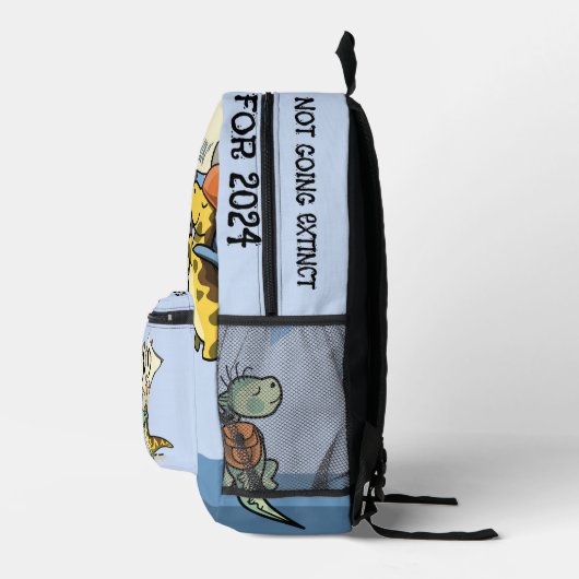 Dino-Themed Cool Vibes & Fun 2024 Bedruckter Rucksack (Rechts)