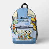 Dino-Themed Cool Vibes & Fun 2024 Bedruckter Rucksack (Vorderseite)