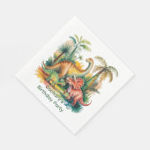 Dino-Themen-Jungen-Geburtstagsfeier Serviette (Ecke)