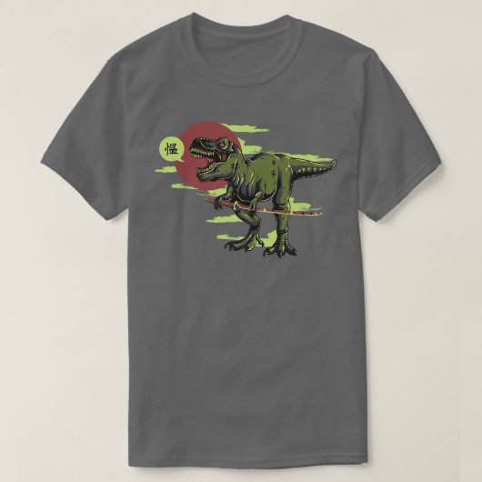 Dino TRe Samurai With Katana Cool Kanji Anime  Pre T-Shirt (Design vorne)
