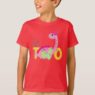 Dino TRex I bin 2 Geburtstagskinder zwei Zurück zu T-Shirt