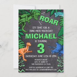 Dino Trex Jurassic Boy Dinosaur Birthday Einladung