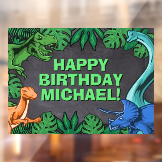 Dino Trex Jurassic Boy Dinosaur Birthday Fensteraufkleber (Blatt 2)