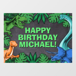 Dino Trex Jurassic Boy Dinosaur Birthday Fensteraufkleber