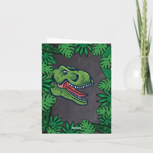 Dino Trex Jurassic Boy Dinosaur Birthday Karte (Rückseite)