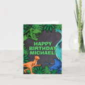 Dino Trex Jurassic Boy Dinosaur Birthday Karte (Vorderseite)