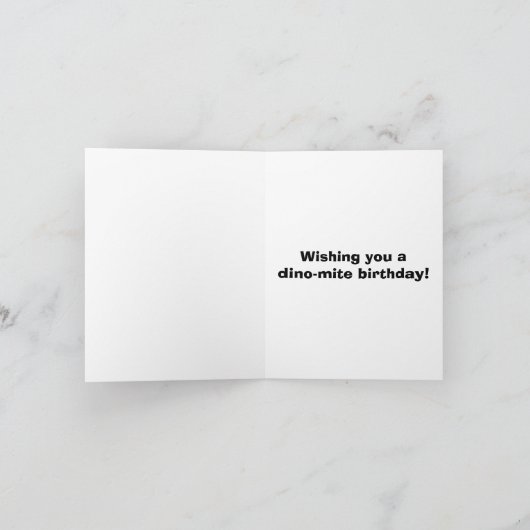 Dino Trex Jurassic Boy Dinosaur Birthday Karte (Innenseite)