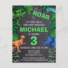 Dino Trex Jurassic Boy Dinosaur Birthday Postkarte