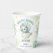 Dino Triceratops Boy Dinosaur Babydusche Pappbecher (Vorderseite)