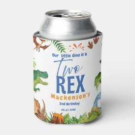 Dino Two rex 2nd boy Dinosaur birthday party Dosenkühler
